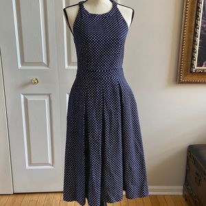 Polka Dot Halter Midi Dress